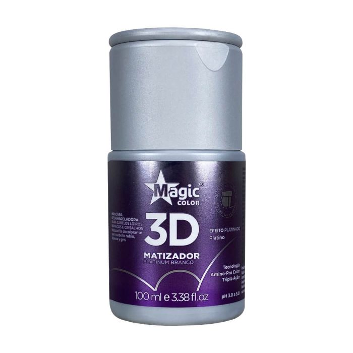 Máscara Matizadora Magic Color 3D Platinum Branco 100 ml