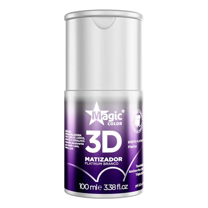 Máscara Matizadora Magic Color 3D Platinum Branco 100 ml