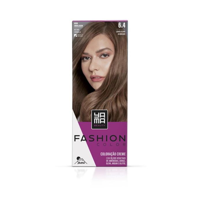 Mini Kit Coloração Fashion Color Yamá 6.4 Louro Escuro Acobreado 60 g + 60 ml