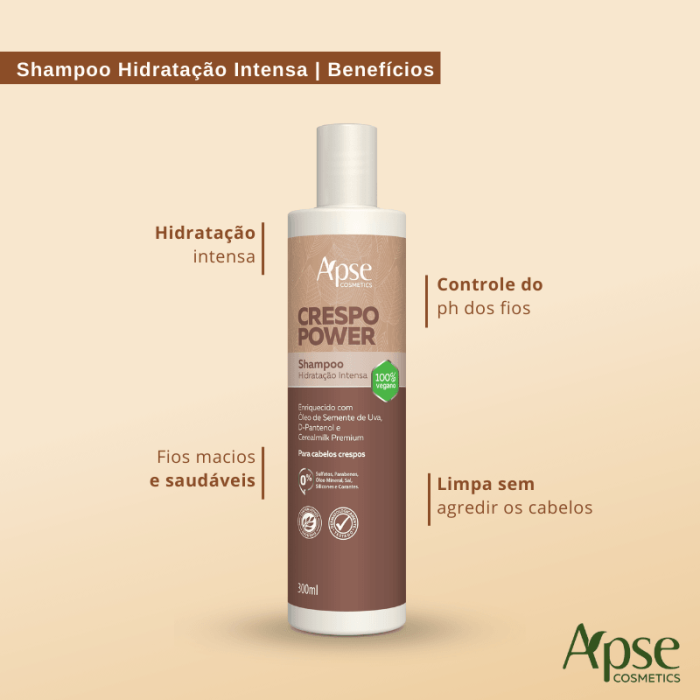 Shampoo Apice Crespo Power Hidratação Intensa 300 ml