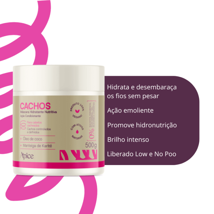 Máscara Capilar Apice Cachos Essence Hidratante Nutritiva 500 g