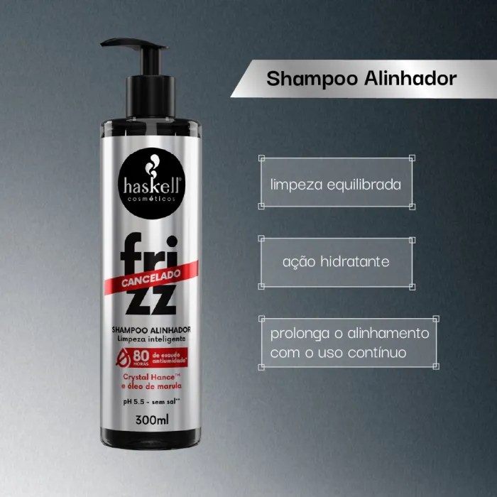 Shampoo Alinhador Haskell Frizz Cancelado 300 ml