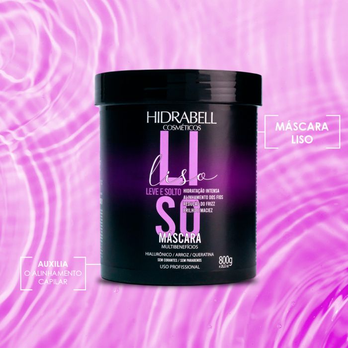 Máscara Capilar Hidrabell Liso Leve e Solto 800 g