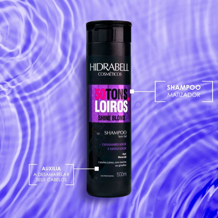 Shampoo Hidrabell 50 Tons de Loiro 500 ml
