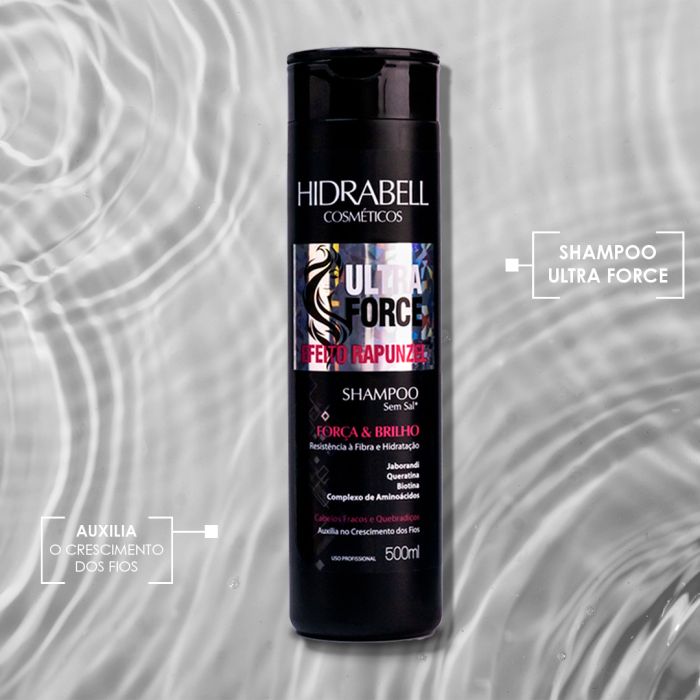 Shampoo Hidrabell Ultra Force Efeito Rapunzel 500 ml