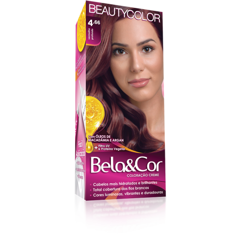 Coloração BeautyColor 4.66 Castanho Médio Vermelho Intenso 50 g — imagem 1
