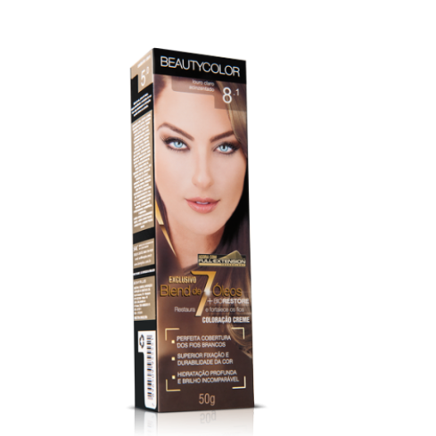 Coloração BeautyColor 8.1 Louro Claro Acinzentado 50 g — imagem 1