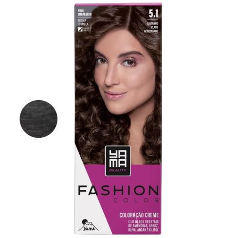 Mini Kit Coloração Fashion Color Yamá 5.1 Castanho Claro Acinzentado 60 g + 60 ml — imagem 1