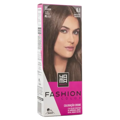 Mini Kit Coloração Fashion Color Yamá 6.1 Louro Escuro Acinzentado 60 g + 60 ml — imagem 1