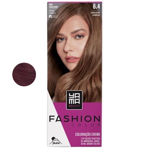 Mini Kit Coloração Fashion Color Yamá 6.4 Louro Escuro Acobreado 60 g + 60 ml — imagem 1