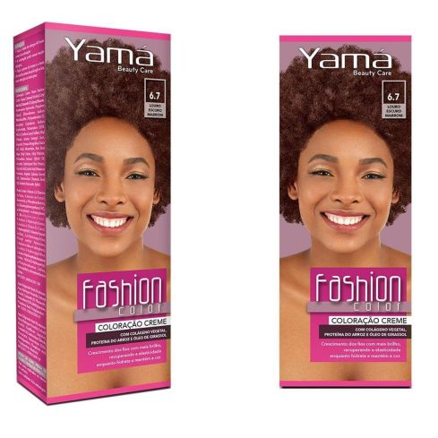 Mini Kit Coloração Fashion Color Yamá 6.7 Louro Escuro Marrom 60 g + 60 ml — imagem 1
