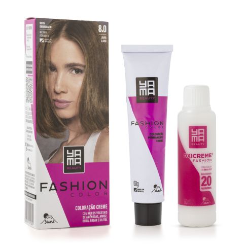 Mini Kit Coloração Fashion Color Yamá 8.0 Louro Claro 60 g + 60 ml — imagem 1