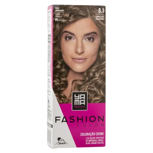 Mini Kit Coloração Fashion Color Yamá 8.1 Louro Claro Acinzentado 60 g + 60 ml — imagem 1