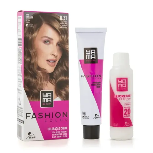Mini Kit Coloração Fashion Color Yamá 8.31 Louro Claro Dourado Acinzentado 60 g + 60 ml — imagem 1