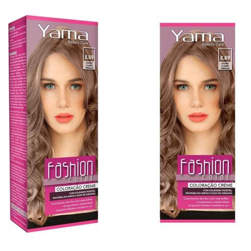 Mini Kit Coloração Fashion Color Yamá 8.89 Louro Claro Pérola 60 g + 60 ml — imagem 1