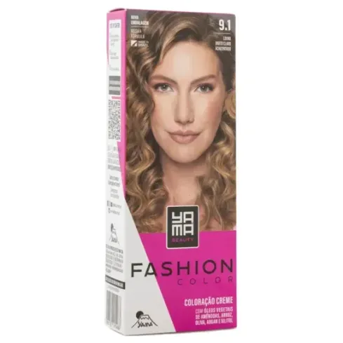 Mini Kit Coloração Fashion Color Yamá 9.1 Louro Muito Claro Acinzentado 60 g + 60 ml — imagem 1
