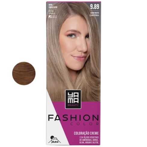 Mini Kit Coloração Fashion Color Yamá 9.89 Louro Muito Claro Pérola 60 g + 60 ml — imagem 1