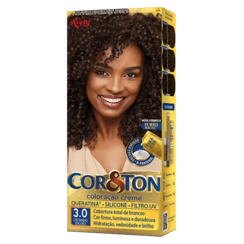 Coloração Cor & Ton 3.0 Castanho Escuro 50 g — imagem 1