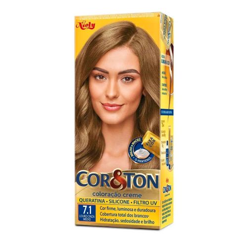 Coloração Cor & Ton 7.1 Louro Médio Acinzentado 50 g — imagem 1