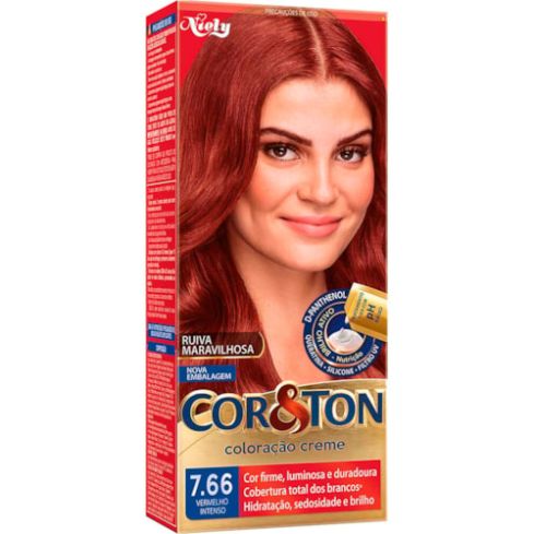 Coloração Cor & Ton 7.66 Vermelho Intenso 50 g — imagem 1
