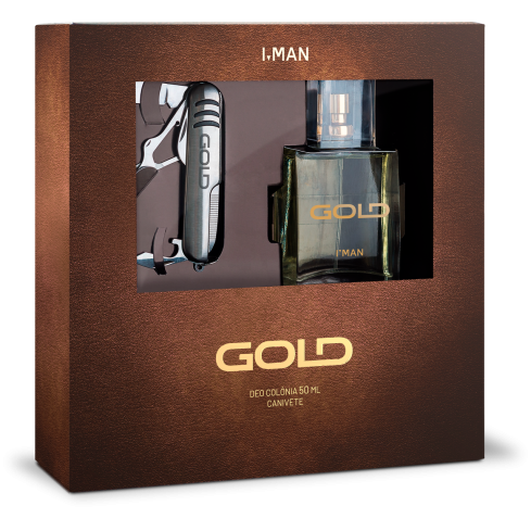 Kit Ciclo I'MAN Gold Deo Colônia 50 ml + Canivete — imagem 1