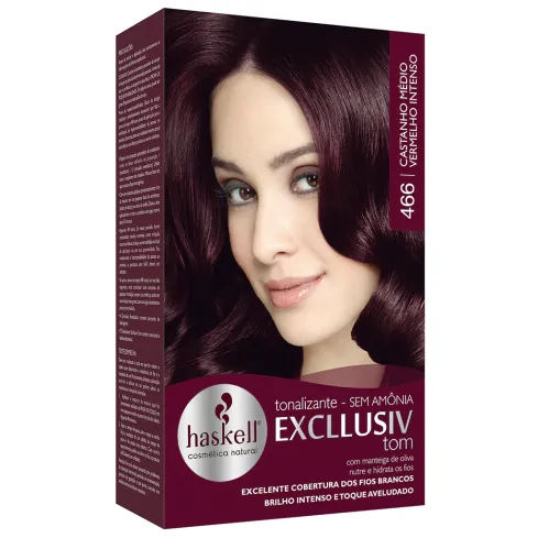 Tonalizante Haskell Excllusiv Tom 466 Castanho Médio Vermelho Intenso 40 g — imagem 1