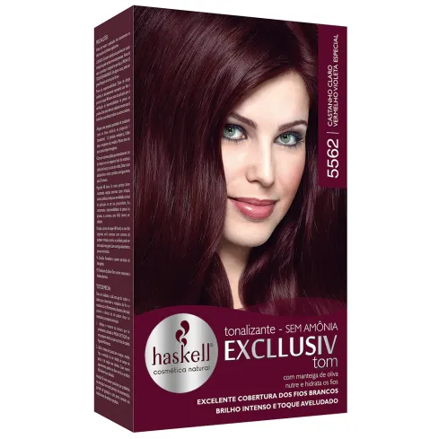 Tonalizante Haskell Excllusiv Tom 5562 Castanho Claro Vermelho Violeta Especial 40 g — imagem 1