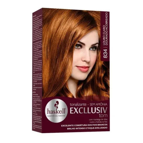 Tonalizante Haskell Excllusiv Tom 834 Louro Claro Dourado Acobreado 40 g — imagem 1