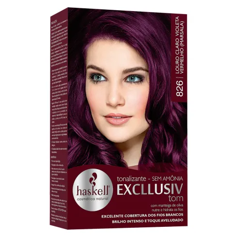 Tonalizante Haskell Excllusiv Tom 826 Louro Claro Violeta Vermelho 40 g — imagem 1